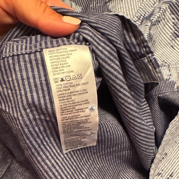 Tommy Bahama Blue and White Palm Print Shirt - Picture 3 of 4